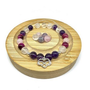 Minerální náramek na přání s přívěskem ze STŘÍBRA Ag925